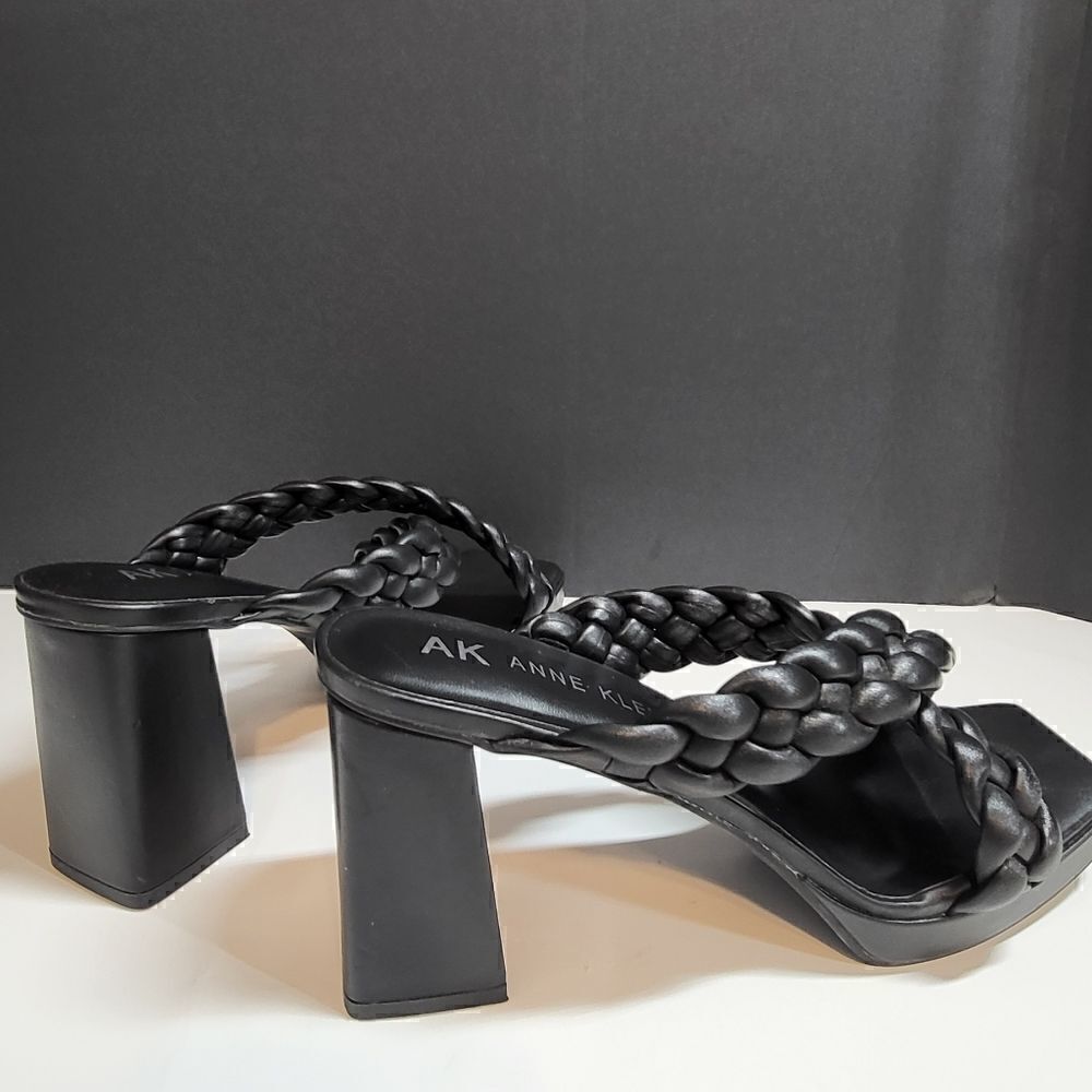 Anne Klein Black Open Toe High Heeled Sandals